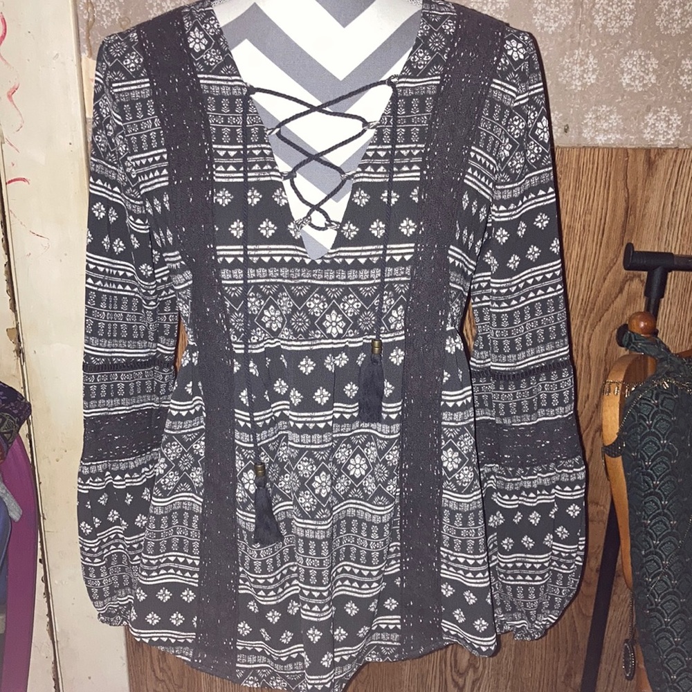 Hint of Mint Blouse Long sleeve cute